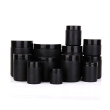 Custom kitchen use Matte black glass storage jar with lids for storing food spice powder